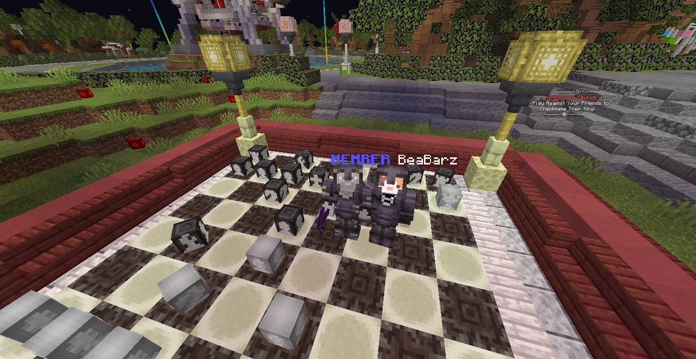 Jepege and Beabarz on a chess board